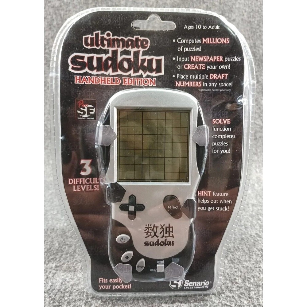 Senario Ultimate Sudoku Handheld Edition Game 3 Difficulty Levels Sealed New